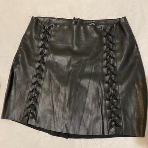 Leather mini skirt